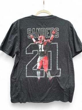 Fanatics Black 'Sanders 21' Short Sleeve Graphic Tee - Red Accent